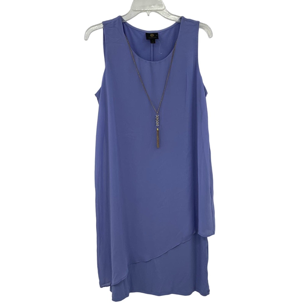 JM Collection Women's Necklace-Embellished Sheath Dress‎ Purple Size Small